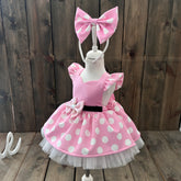 MINNIE MOUSE  PEMBE PUANLI TULUM